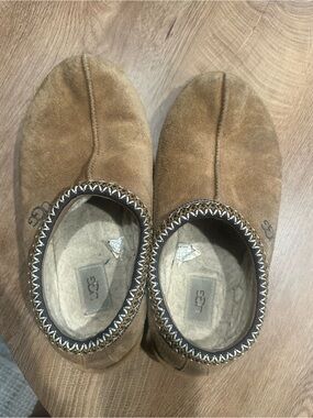 UGG Tan Suede Slip-On Shearling Shoes